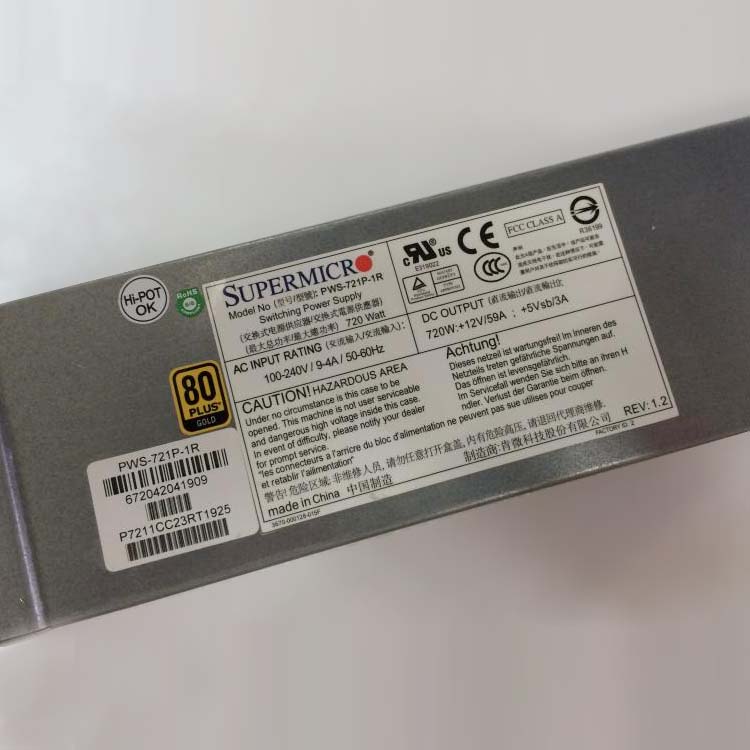 SUPERMICRO PWS-721P-1R Caricabatterie / Alimentatore